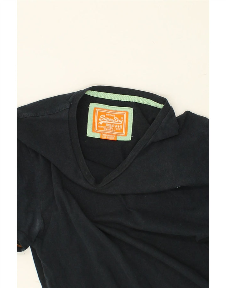 SUPERDRY Womens T-Shirt Top Medium Navy Blue Cotton Vintage Superdry and Second-Hand Superdry from Messina Hembry 