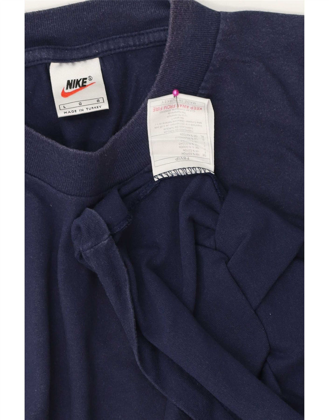 Nike T-shirt pour homme en coton bleu marine Taille L