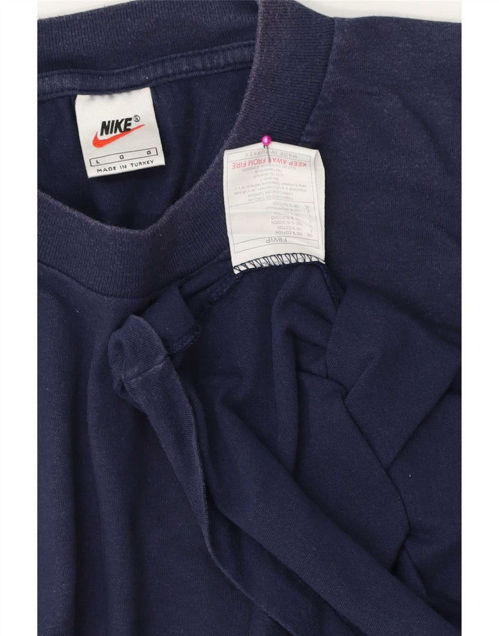 Nike T-shirt pour homme en coton bleu marine Taille L
