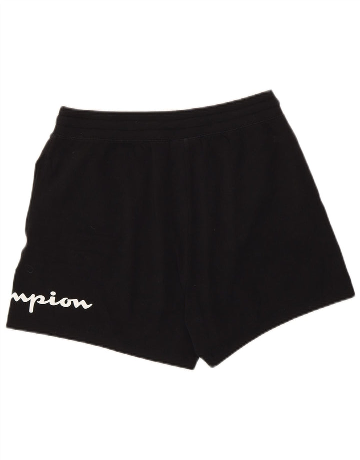 Champion Short de sport graphique pour femme UK 12 en coton noir moyen