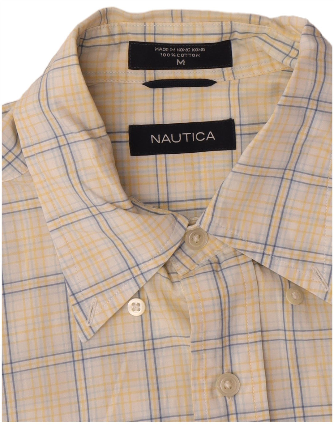 Nautica Chemise Homme Coton à Carreaux Jaune Moyen