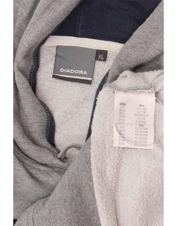 Diadora Pull à capuche graphique XL Gris Coton Homme