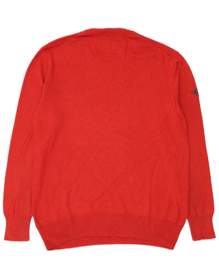 Superdry Pull ras du cou pour homme en coton rouge Large