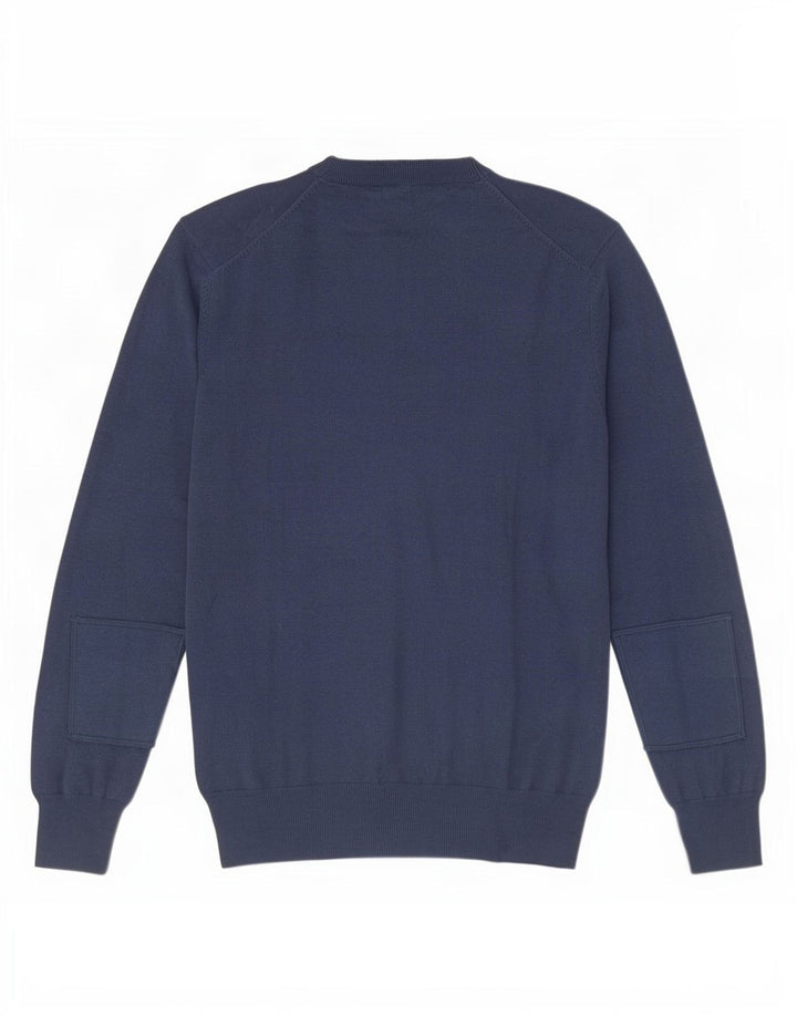 Avirex Pull col V pour homme en coton bleu Taille L