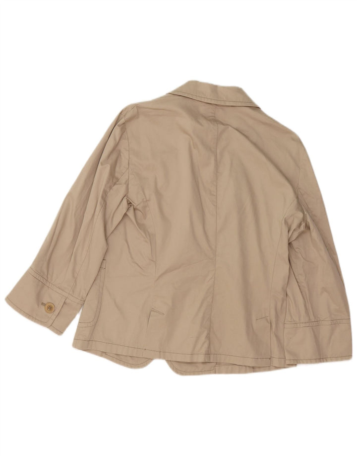ALVIERO MARTINI Womens 2 Button 3/4 Sleeve Blazer Jacket UK 16 Large Beige