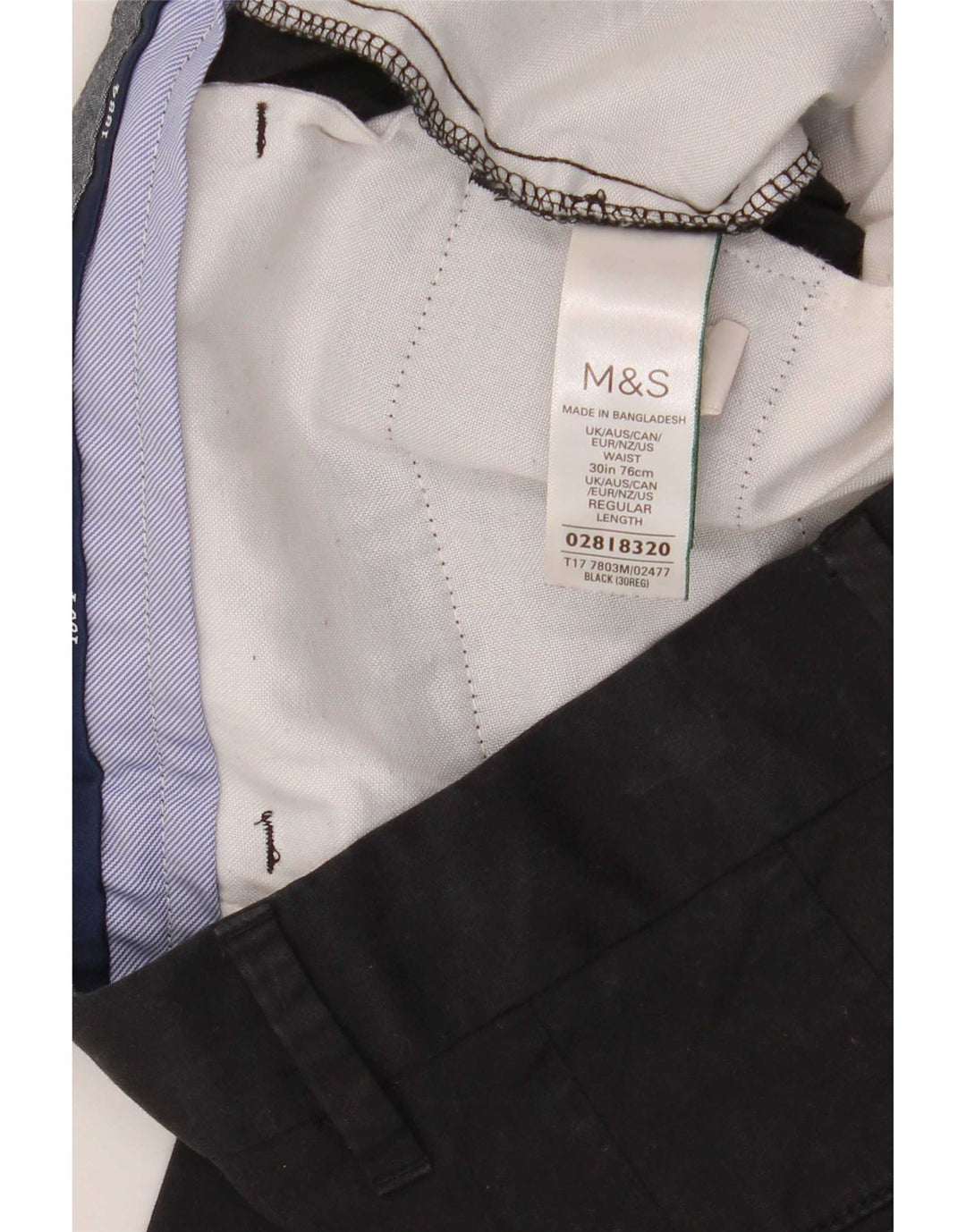 Marks & Spencer Short Chino Homme W30 Coton Noir Moyen
