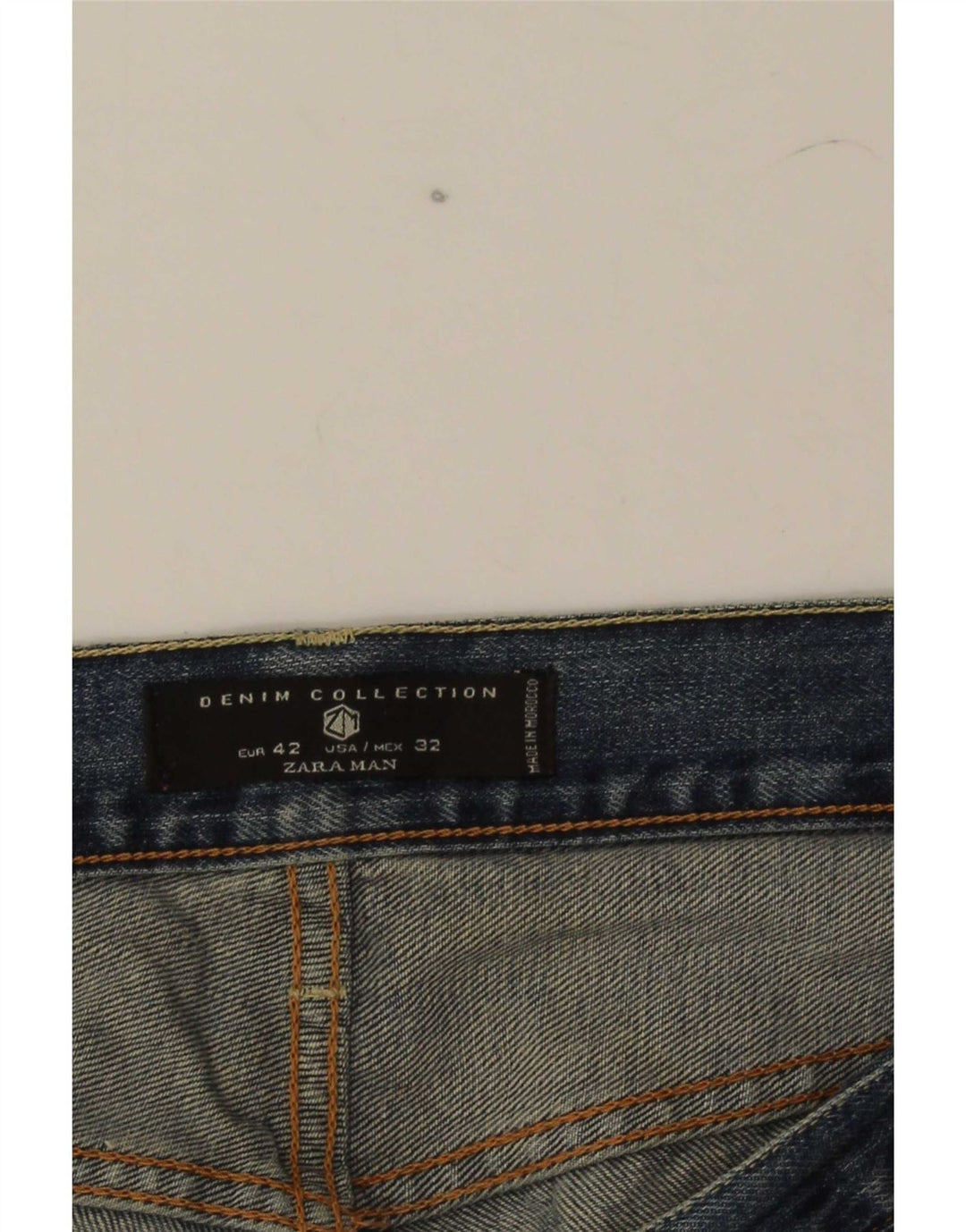 Zara Jean slim vieilli pour homme EU 42 Large W32 L30 Bleu
