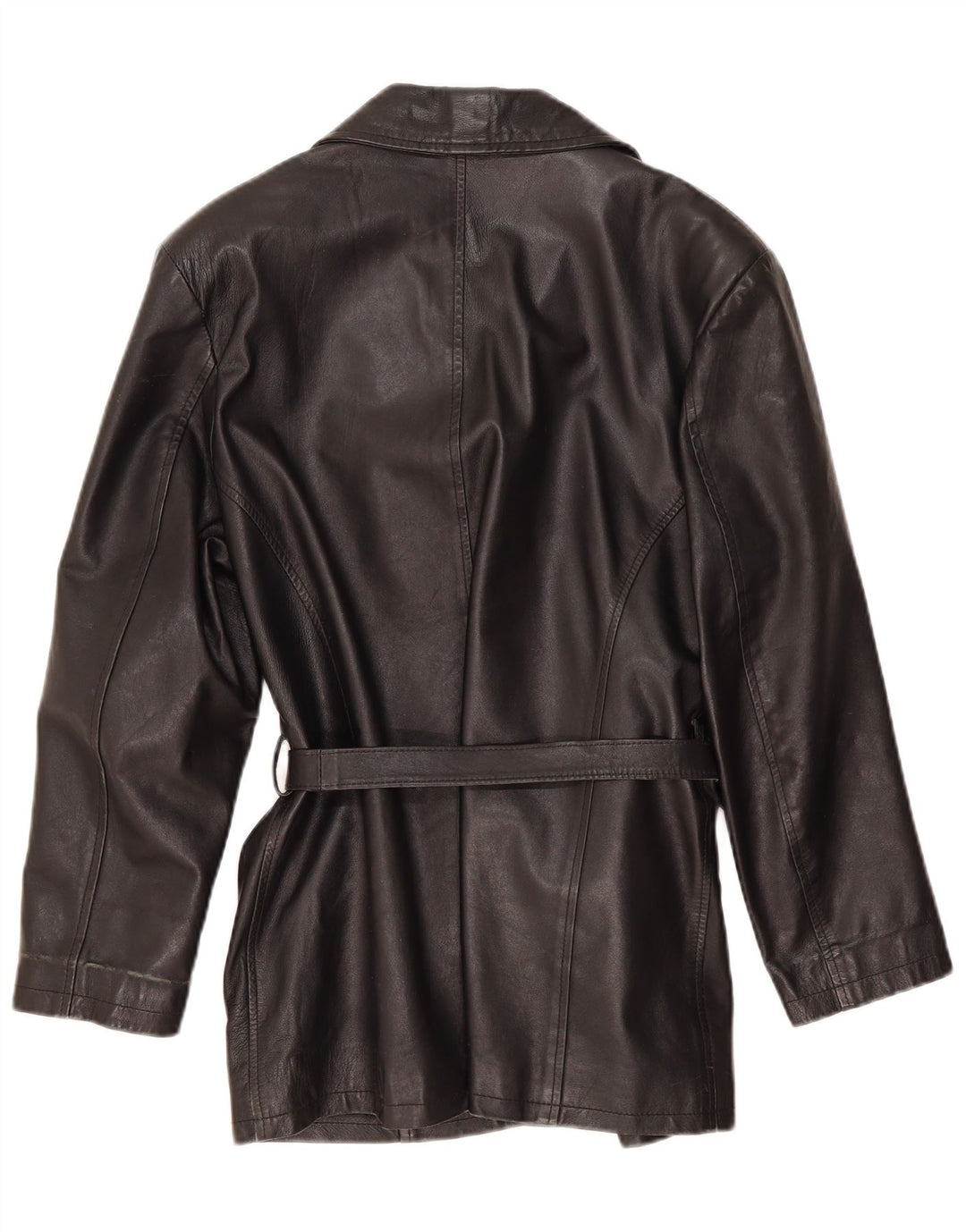 Veste en cuir femme vintage UK 14 Cuir noir moyen