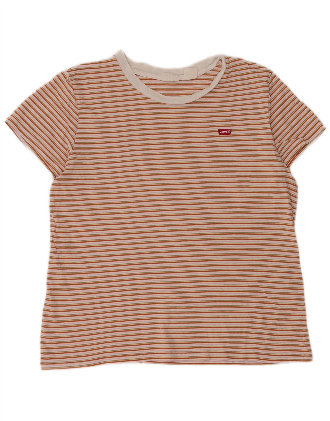 LEVI'S T-Shirt Femme UK 44 Medium Multicolore Rayé Coton