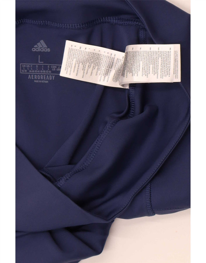 Adidas Femmes Aeroready Leggings UK 16 Grand Bleu Marine Polyester