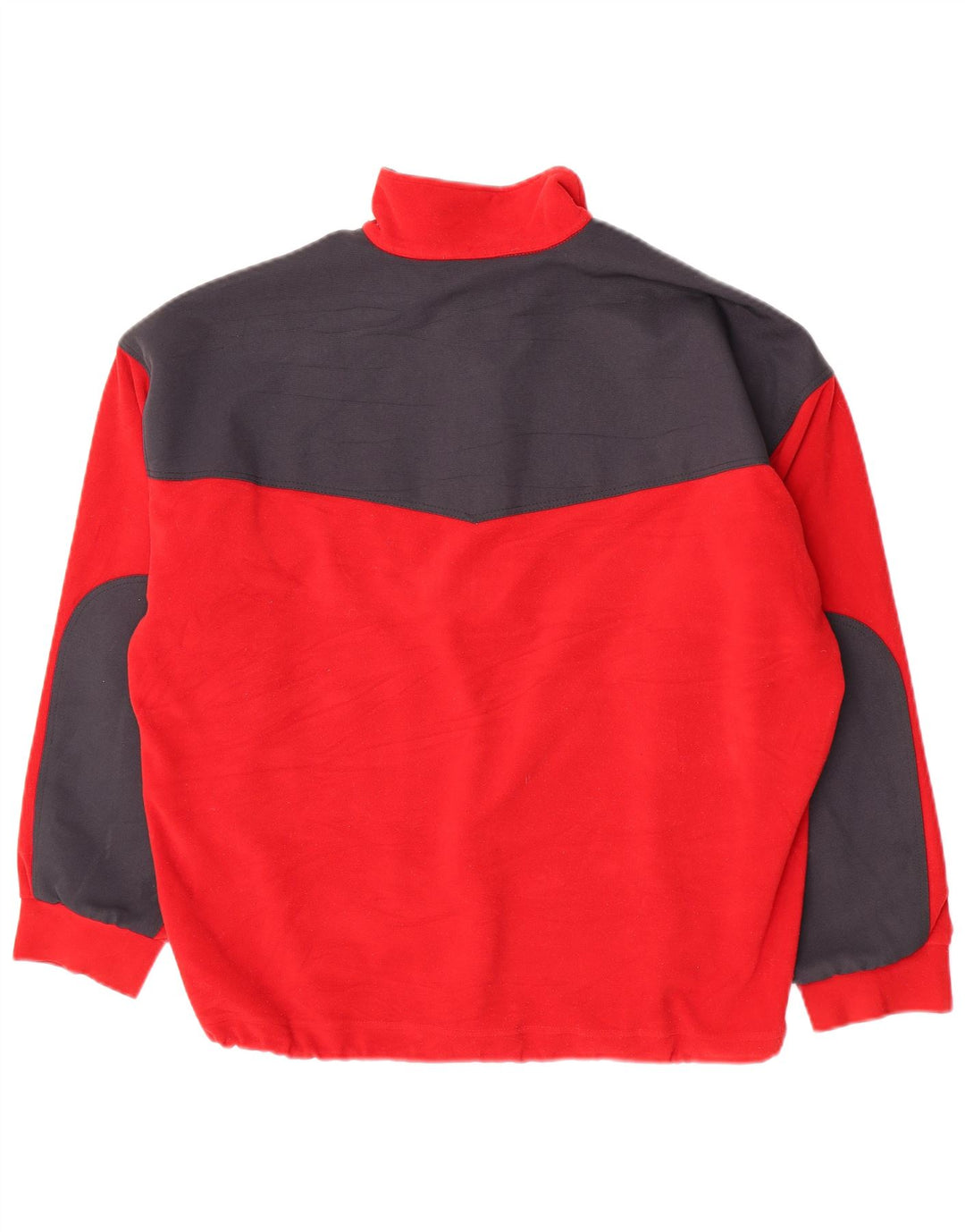 Think Pink Pull polaire à col zippé pour homme Large Rouge Colorblock Polyester