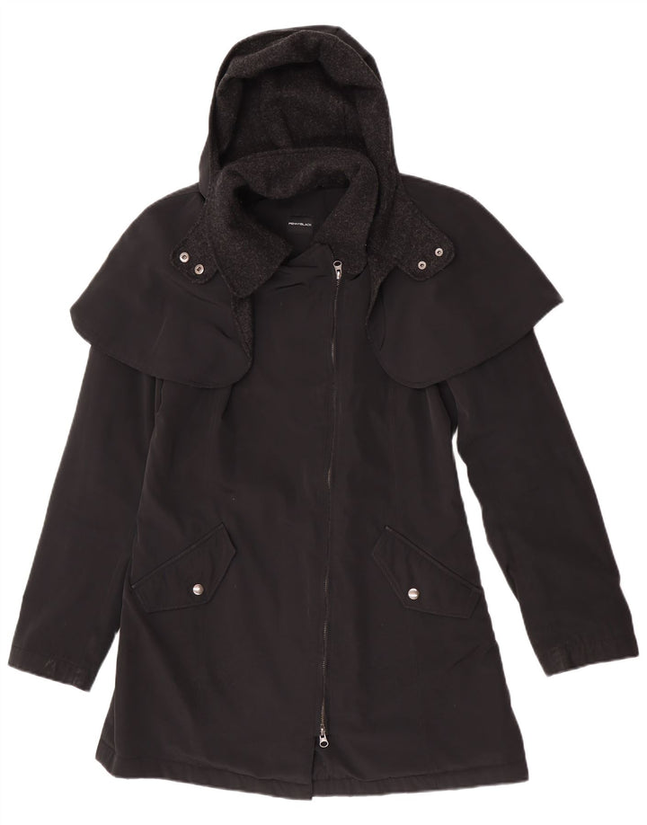 Penny Black Manteau Capelet à capuche pour femme UK 10 Petit Noir