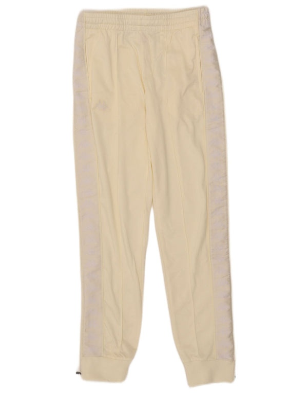 Kappa Pantalon de Survêtement Graphique Joggers XS Blanc Cassé Polyester Homme