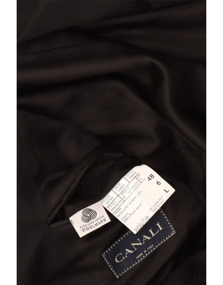 Canali Veste Blazer Longue 1 Bouton Homme IT 48 Laine Vierge Noir Moyen
