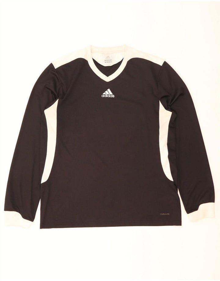 Adidas Climalite Top à manches longues pour homme en polyester color block Noir Taille L
