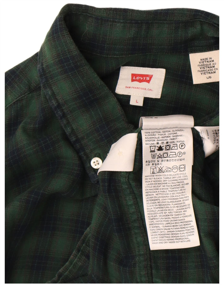 Levi's Chemise Flannel Homme Vert à Carreaux Large Coton