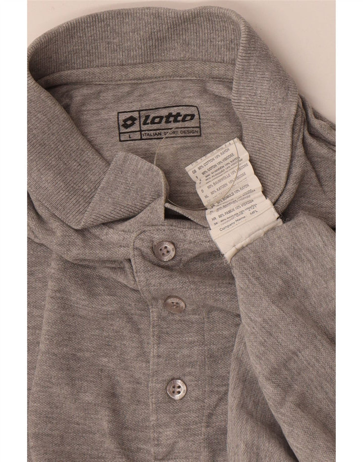 Lotto Polo Homme Large Gris Moucheté Coton