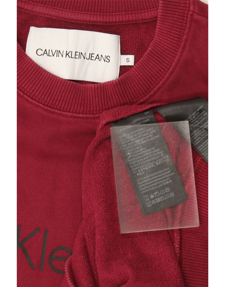 Calvin Klein Jeans Sweat-shirt graphique pour homme en coton rouge Taille S