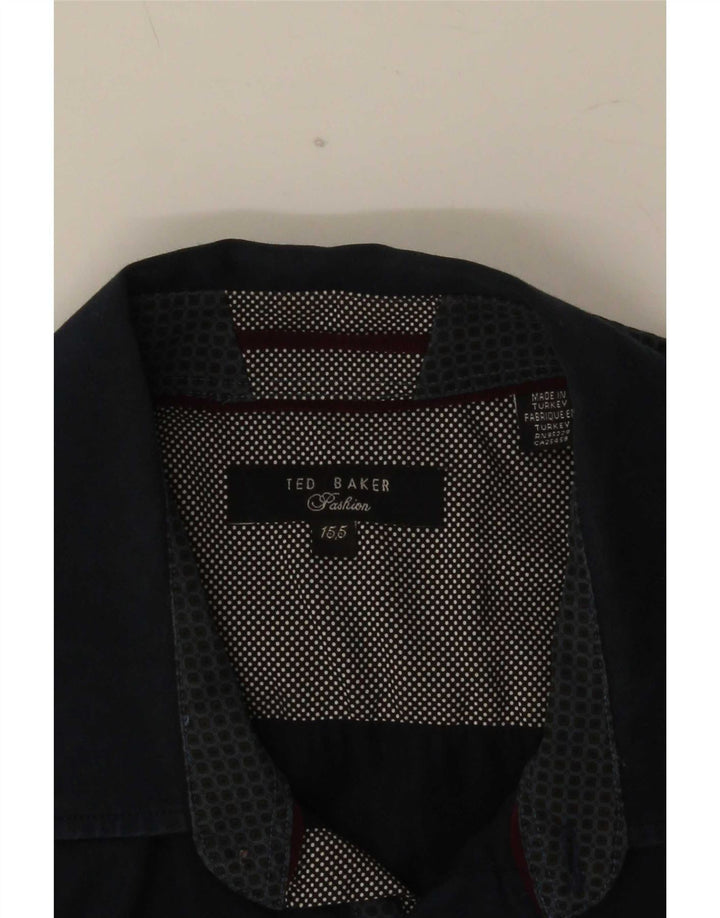 Ted Baker Chemise formelle pour homme Taille 15,5 Bleu marine moyen à pois