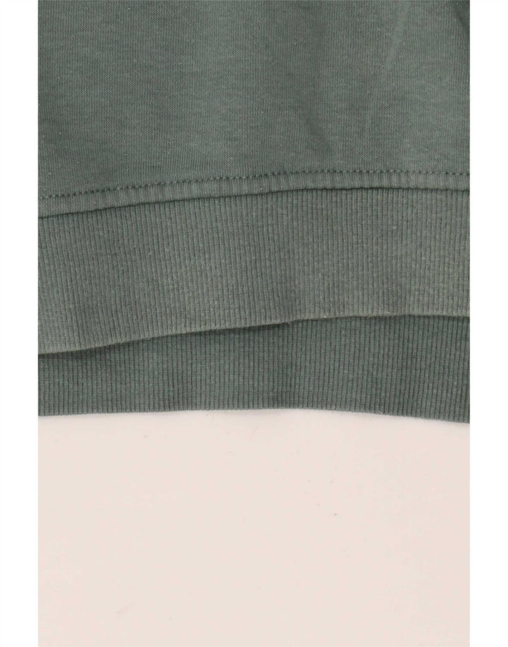Zara Womens Crop Oversize Sweatshirt Jumper UK 14 Moyen Vert Coton