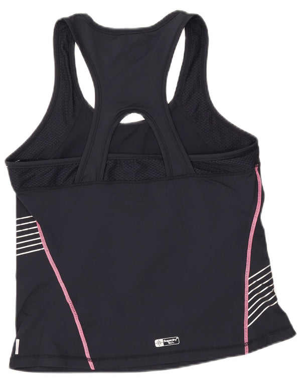 SUPERDRY Débardeur Graphique Femme UK 18 XL Nylon Noir