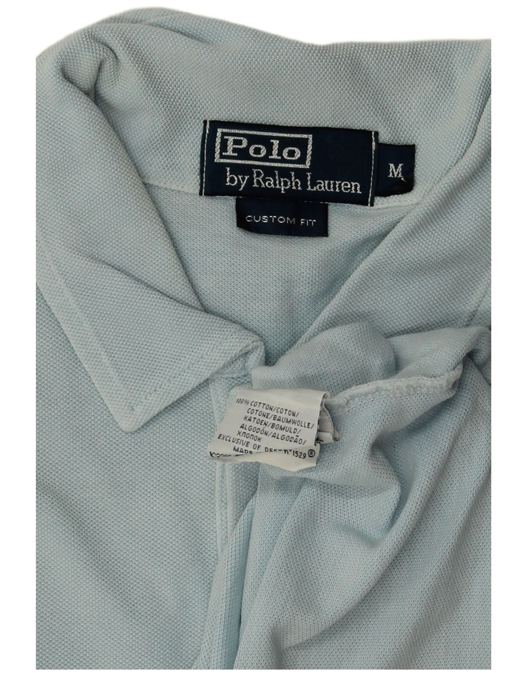 POLO RALPH LAUREN Polo Homme Coupe Sur Mesure Bleu Moyen Coton