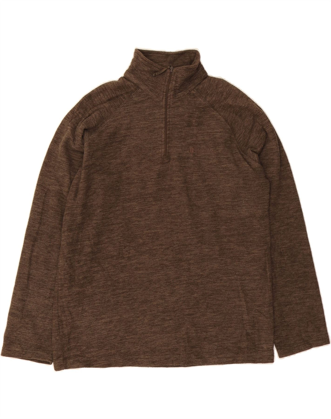 MOUNTAIN WAREHOUSE Mens Zip Neck Fleece Jumper Medium Brown Polyester Vintage Mountain Warehouse and Second-Hand Mountain Warehouse from Messina Hembry 