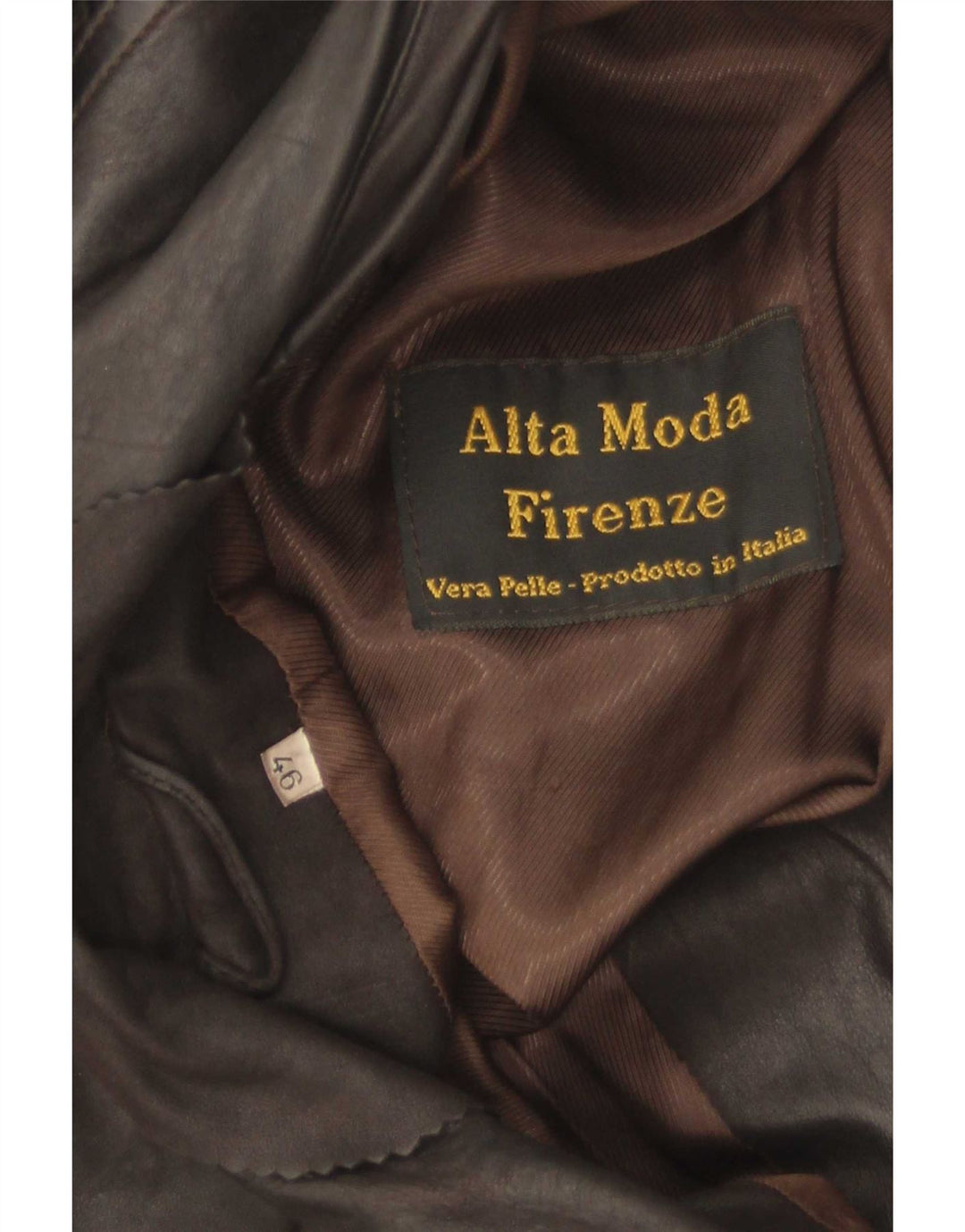 Alta Moda Firenze Veste en cuir pour femme IT 46 Grand cuir marron