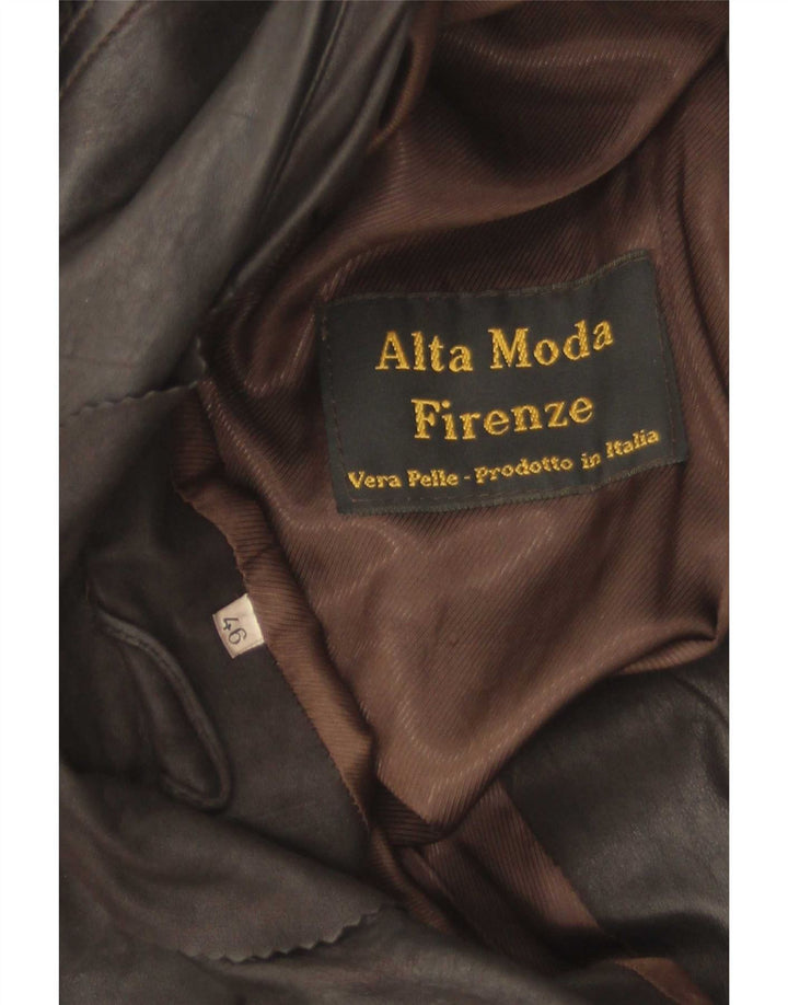 Alta Moda Firenze Veste en cuir pour femme IT 46 Grand cuir marron