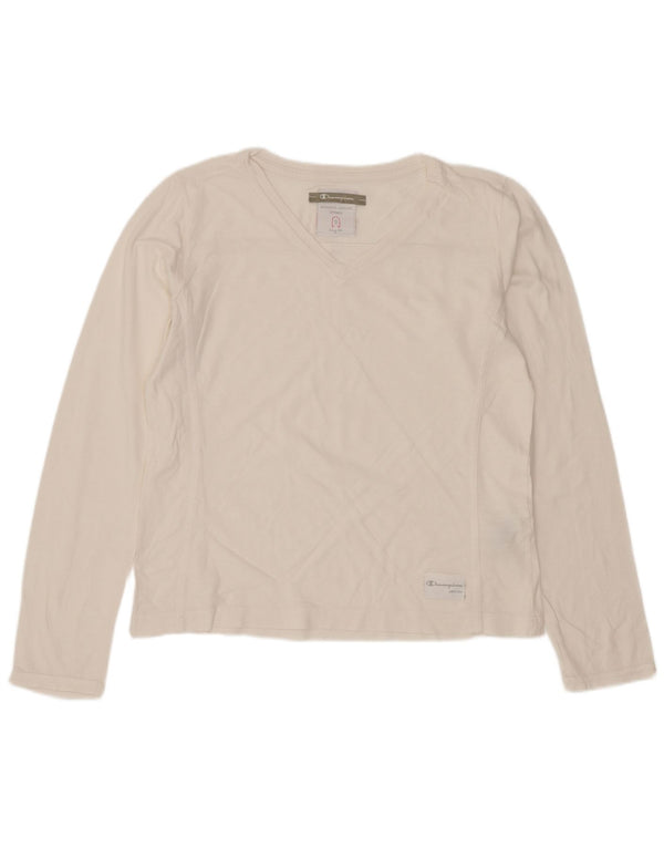 Champion Haut à manches longues pour femme UK 10 Small Off White Cotton