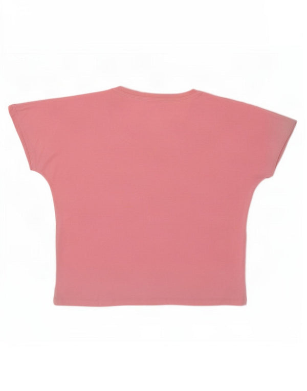Jack Wills T-shirt surdimensionné pour femme UK 10 Petit coton rose