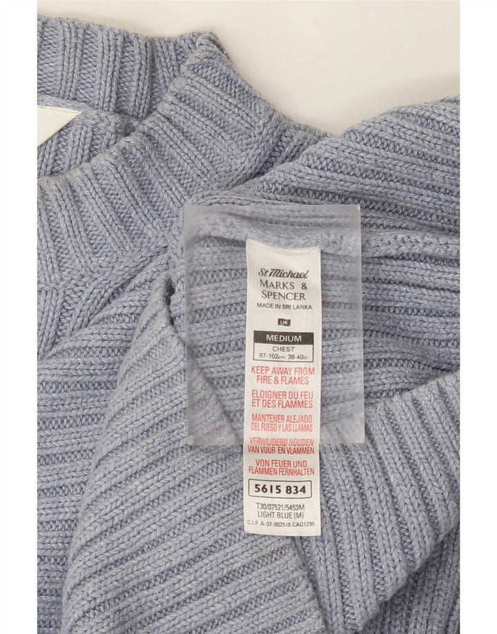Marks & Spencer Pull Col Rond Homme Bleu Moyen Coton