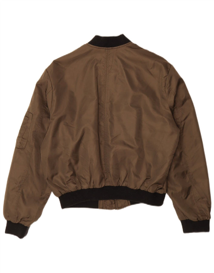 Zara Veste bomber surdimensionnée pour femme UK 10 Petit Kaki Colorblock Polyamide