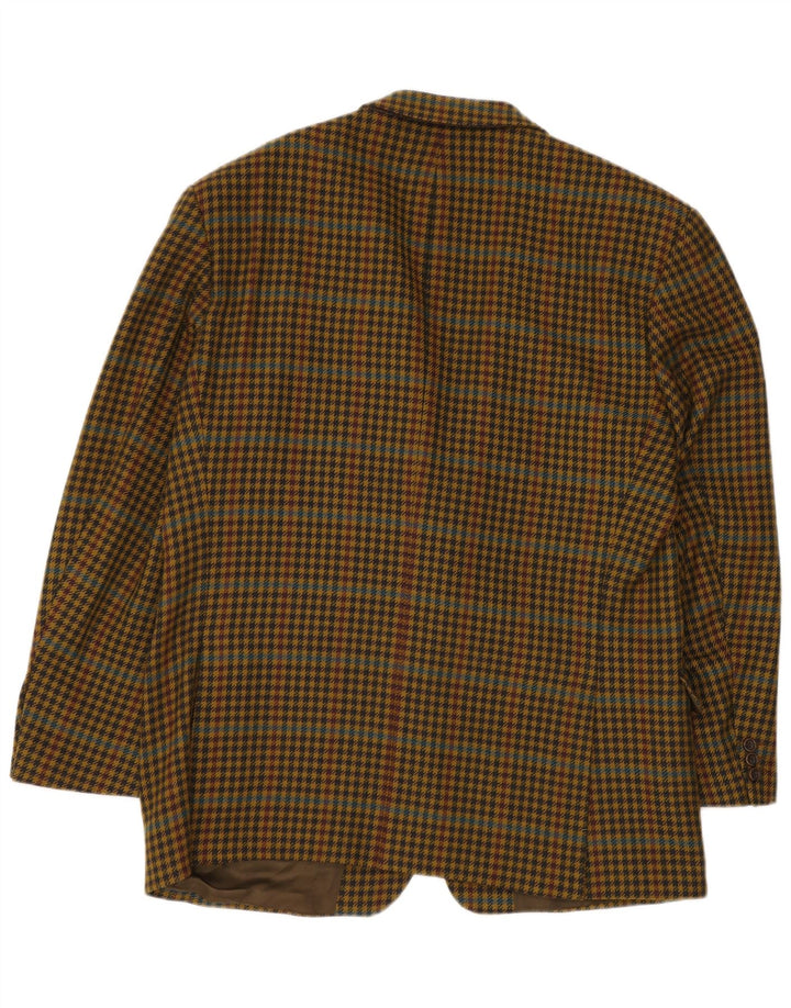 HUGO BOSS Veste Blazer 2 Boutons Homme EU 56 3XL Pied-de-Poule Jaune