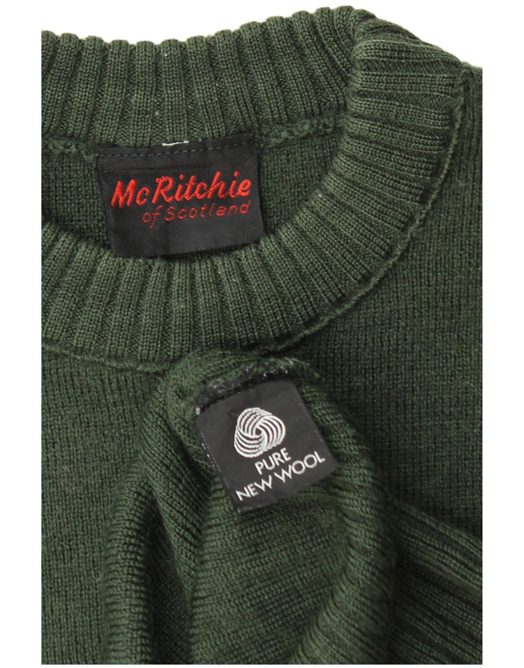 MC RITCHIE Womens Crew Neck Jumper Sweater UK 16 Large Green Colourblock