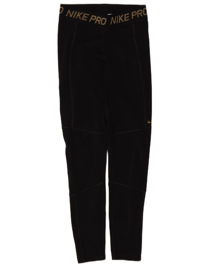 Nike Legging graphique Dri Fit pour femme UK 12 Noir moyen