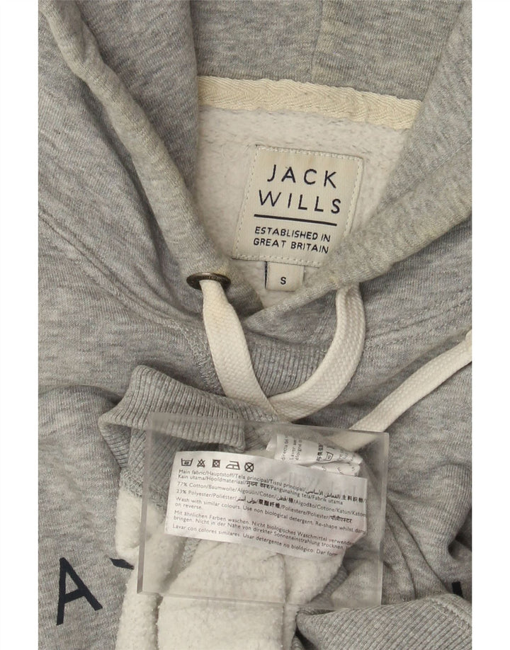 Jack Wills Pull à capuche graphique pour homme Petit coton gris