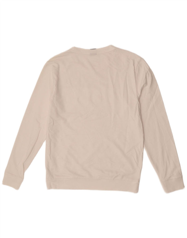 HUGO BOSS Sweat-shirt graphique en coton blanc moyen |
