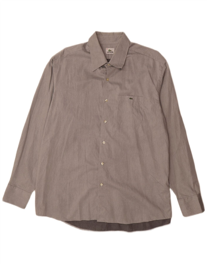 Lacoste Chemise Homme Taille 45 XL Gris Coton