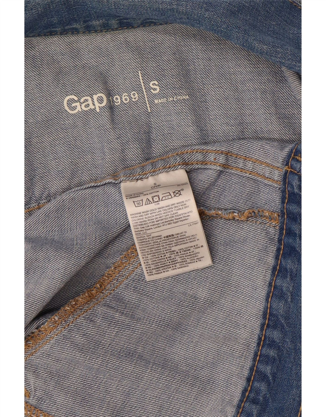 Gap Veste en jean courte pour femme UK 10 Petit coton bleu