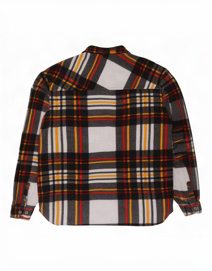 Chemise polaire homme vintage grand polyester à carreaux multicolore