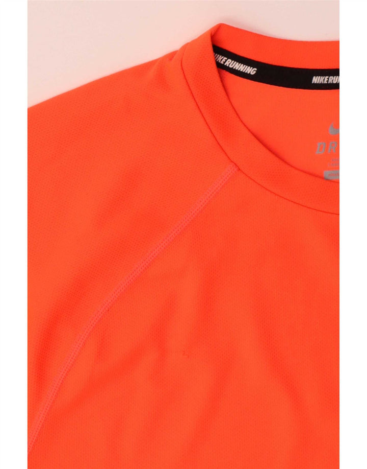Nike Hommes Dri Fit T-Shirt Haut Orange Moyen Polyester