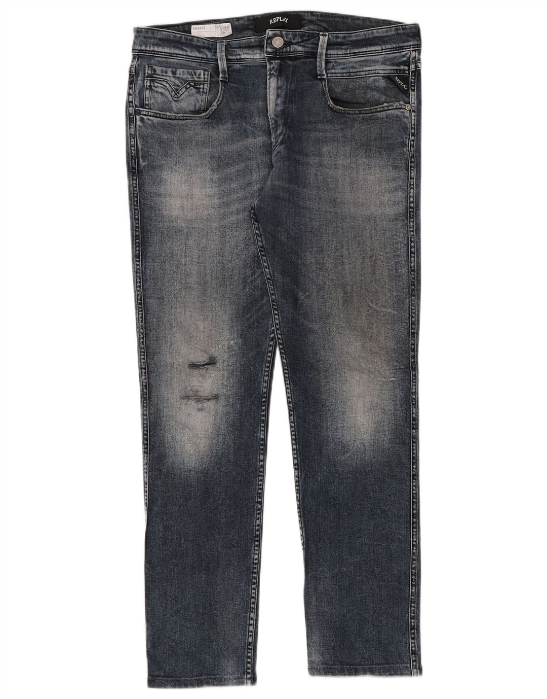 Replay Jean Slim Anbass Homme W34 L30 Bleu