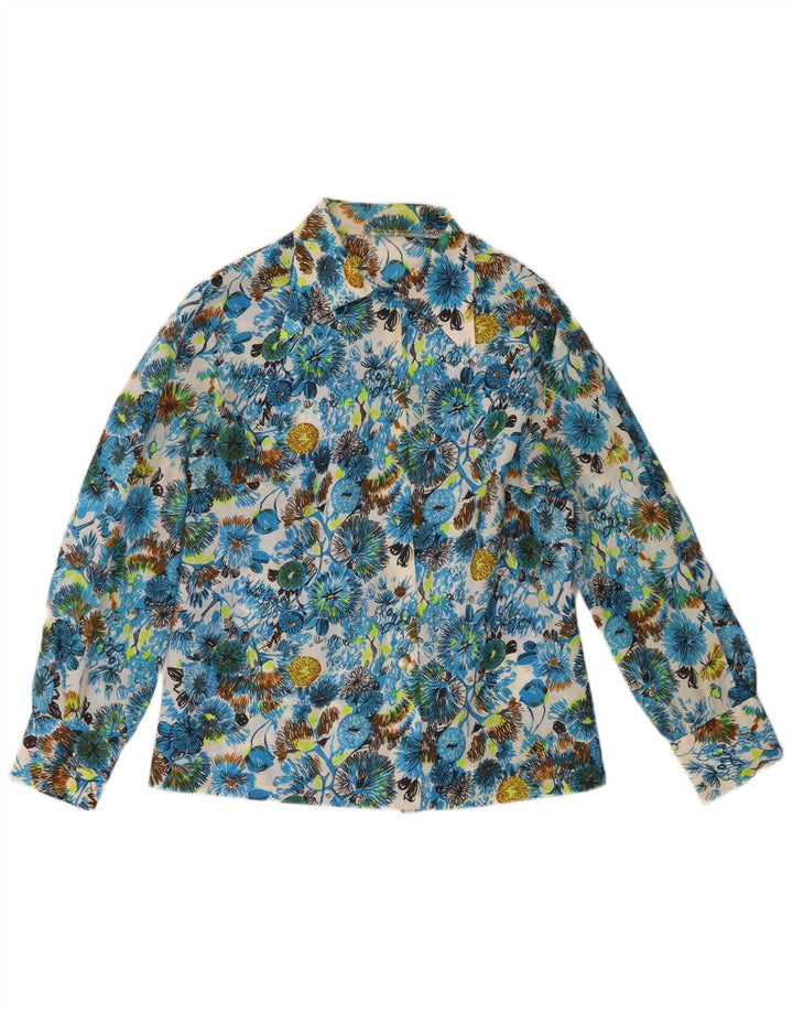 Chemise Femme Vintage IT 44 Medium Multicolore Floral