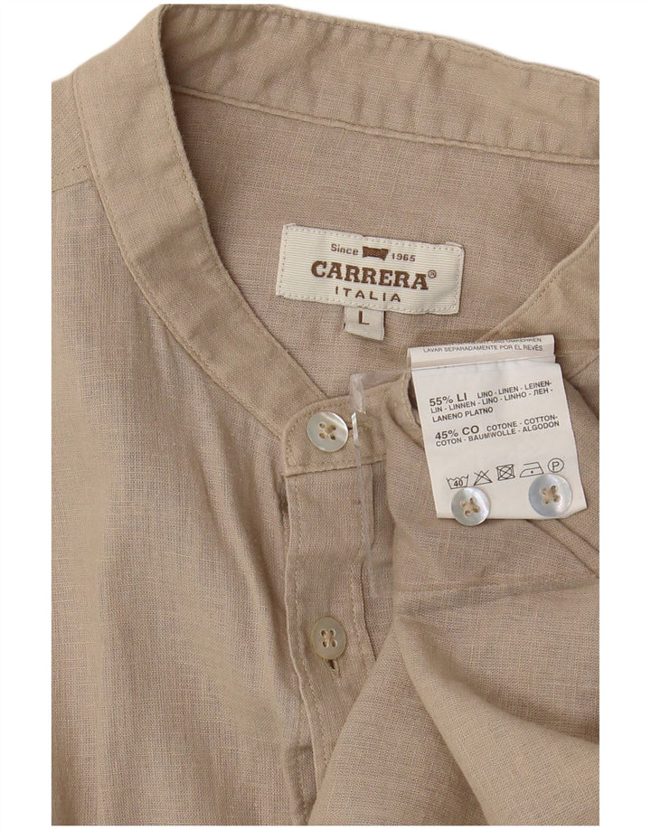 Carrera Chemise Homme Lin Beige Large