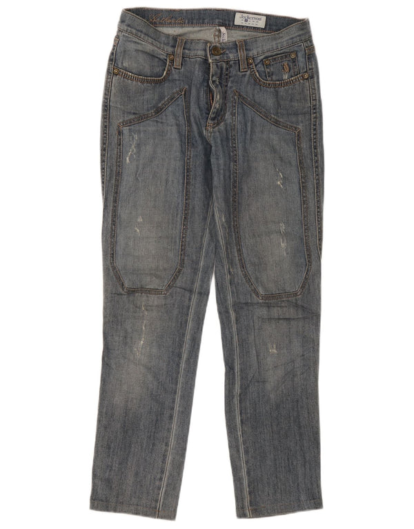 Jeckerson Jean slim effet vieilli pour femme W26 L26 en coton bleu
