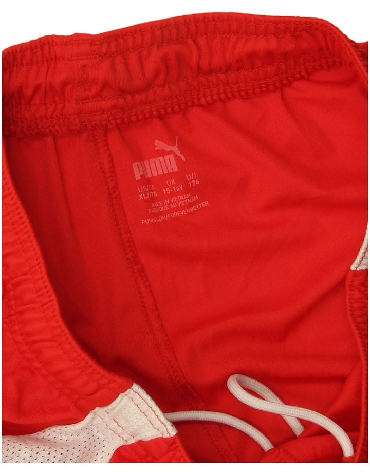 Puma Short de Sport Garçon 15-16 Ans Rouge Colorblock