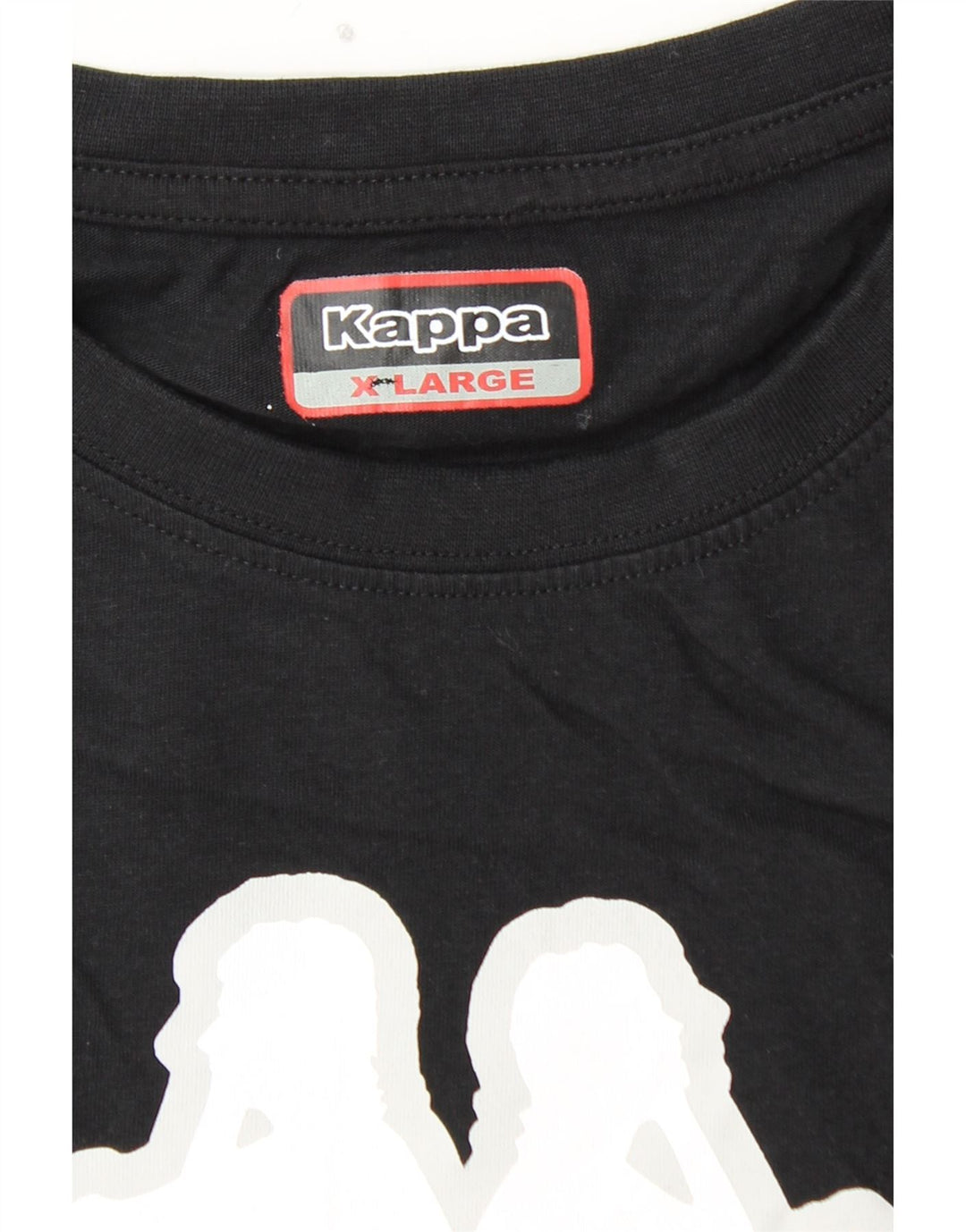 KAPPA T-Shirt Graphique Homme Top XL Noir Coton