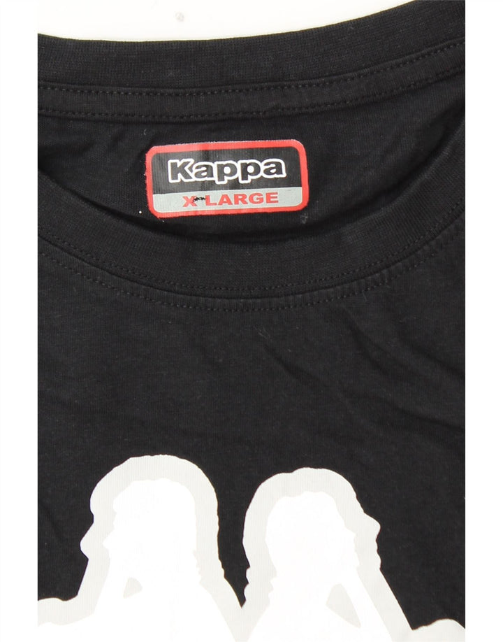 KAPPA T-Shirt Graphique Homme Top XL Noir Coton