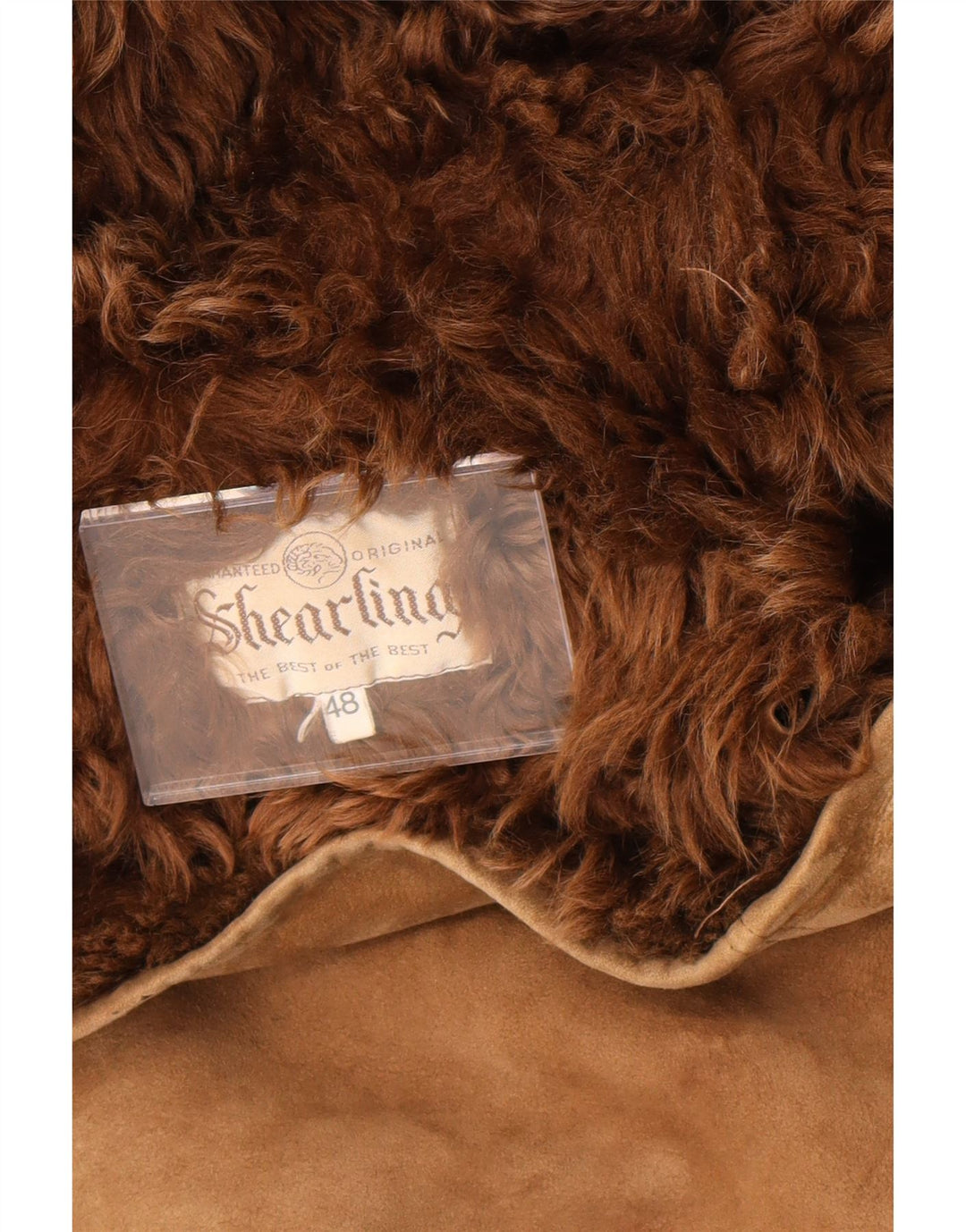veste en peau de mouton surdimensionnée femme vintage IT 48 XL peau de mouton marron